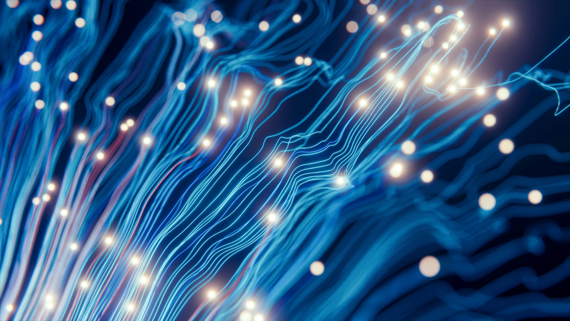 Abstract blue light trails representing connected data